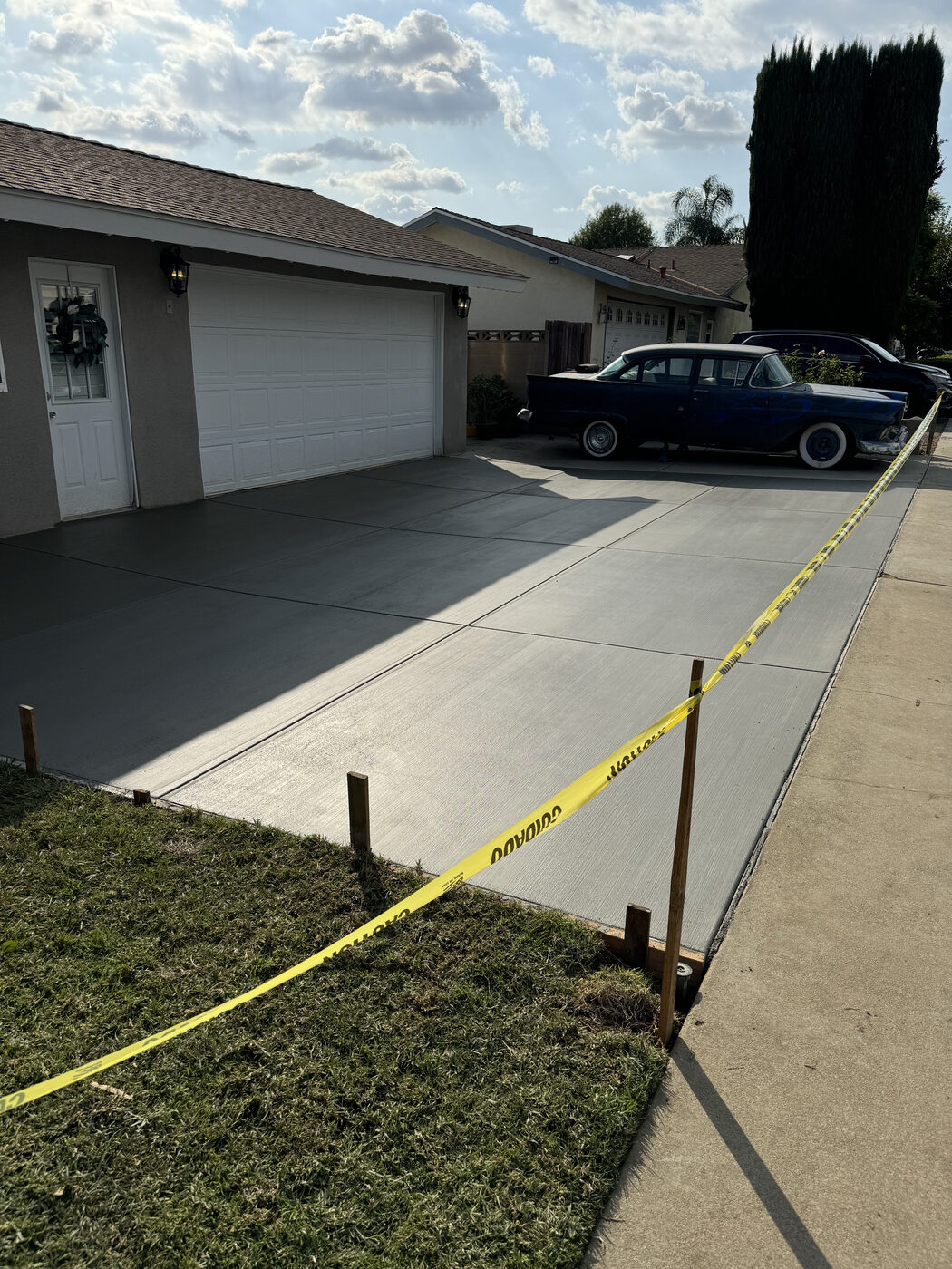 Concrete driveway complete