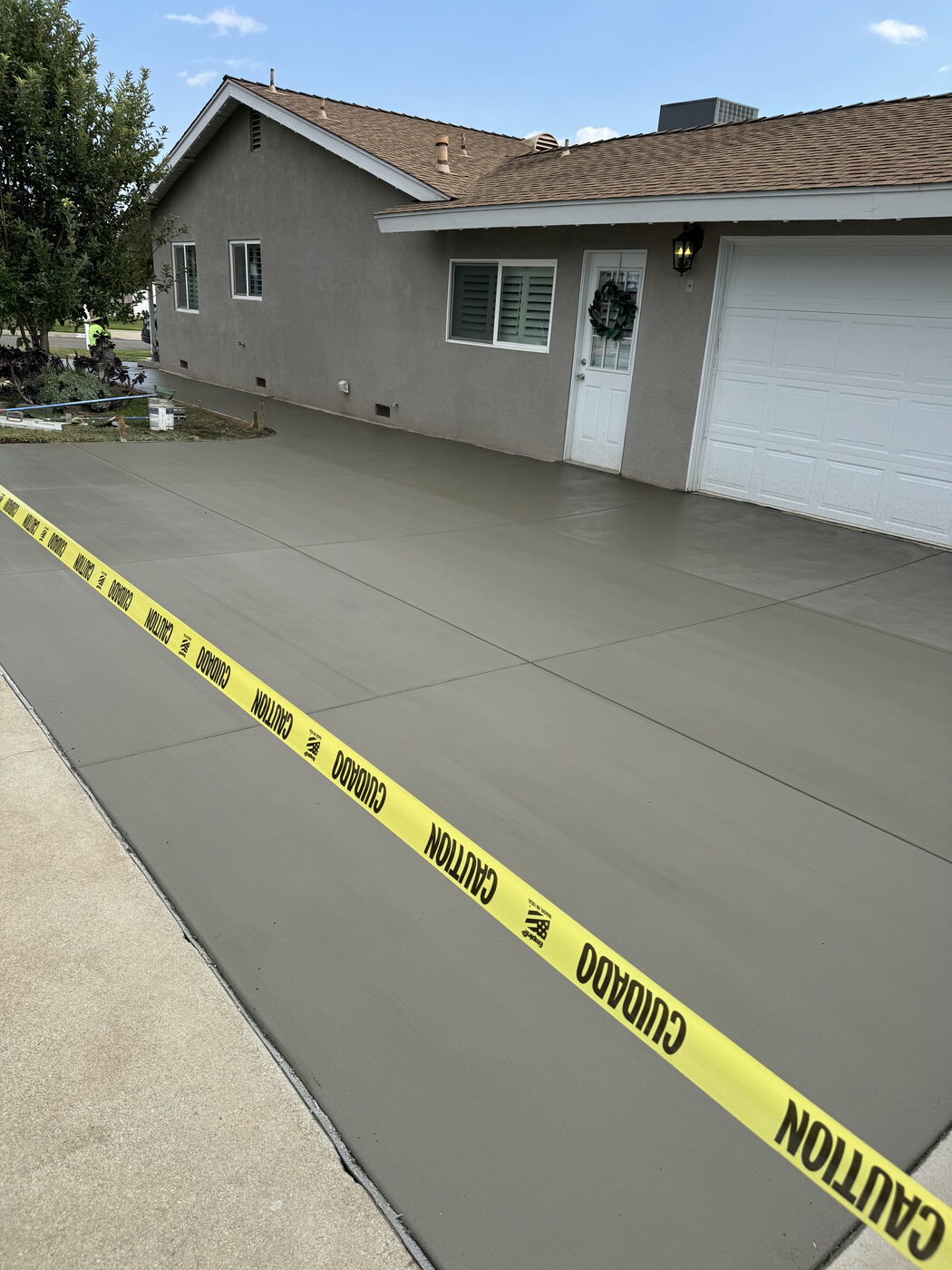 Concrete driveway in progress
