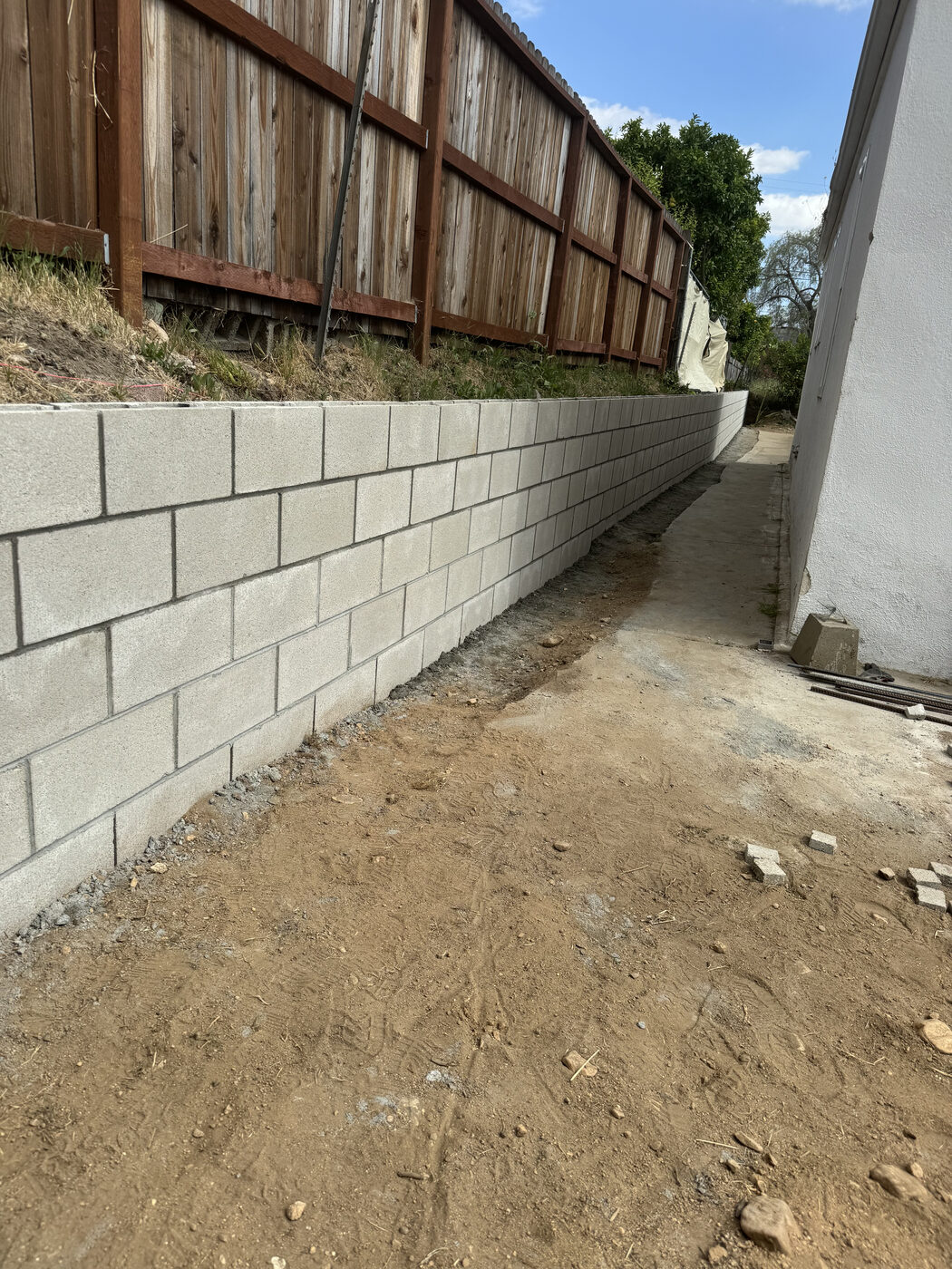 Retaining wall progress